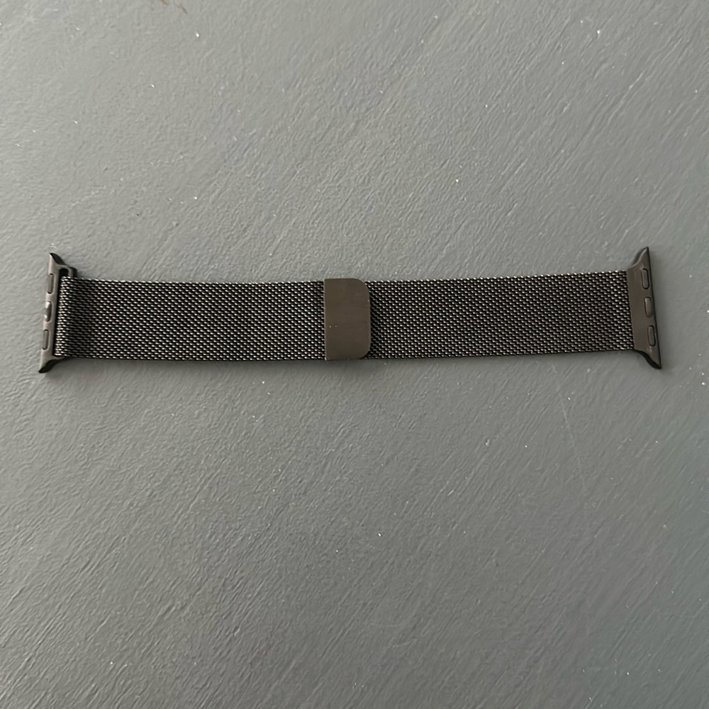 Black chainmail adjustable Apple Watch strap